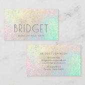 金ゴールド箔のメイクフェイクアップとヘイフェイクアグリッター 名刺 (正面/裏面)