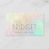 金ゴールド箔のメイクフェイクアップとヘイフェイクアグリッター 名刺 (正面)