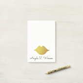 金ゴールド箔の唇の名前 ポストイット (デスク上)