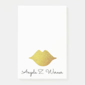 金ゴールド箔の唇の名前 ポストイット (正面)