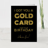 金ゴールド箔グリーティングカーおもしろいド用誕生日カード 箔グリーティングカード (正面)