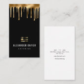 金ゴールド箔モダンケータリング名刺 名刺 (正面/裏面)