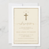 金ゴールド箔交差モノグラム確認 招待状 (正面)