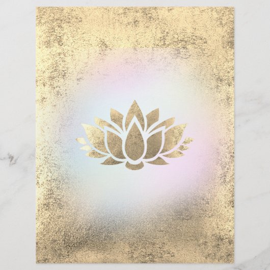 金ゴールド箔蓮フェイクのロゴ チラシ (裏面)