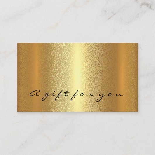 金ゴールド簡易ギフト証明書メイクアップ美しいVIPルクス 予約カード (正面)