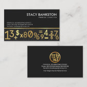 金ゴールド簿記番号シンボル画層 名刺 (正面/裏面)