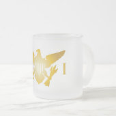 金ゴールド米ヴァージン諸島国旗の曇りマグカップ フロストグラスマグカップ (正面右)