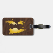 金ゴールド米ヴァージン諸島国旗フェイクウッド ラゲッジタグ (裏面横)