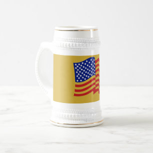 金ゴールド米国国旗の愛国的なビアスタイン ビールジョッキ