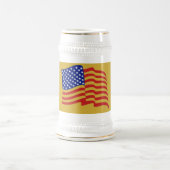 金ゴールド米国国旗の愛国的なビアスタイン ビールジョッキ (中央)