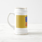 金ゴールド米国国旗の愛国的なビアスタイン ビールジョッキ (左)