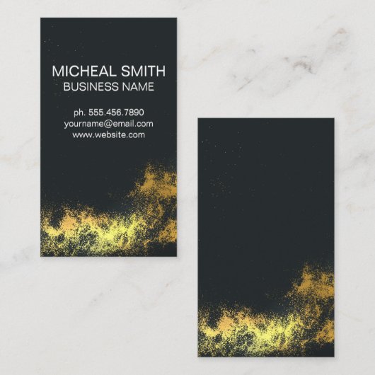 金ゴールド粉 名刺 (正面/裏面)