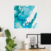 金ゴールド糸を使用したアクアテクスチャ ポスター (ホームオフィス)