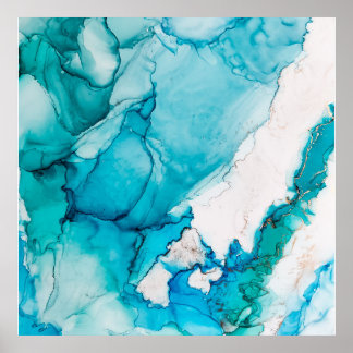 金ゴールド糸を使用したアクアテクスチャ ポスター