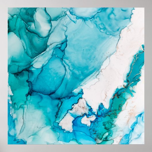 金ゴールド糸を使用したアクアテクスチャ ポスター (正面)