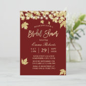 金ゴールド紅葉ブルガンディーレッドブライダルシャワー 招待状 (スタンド正面)