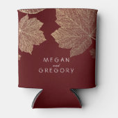 金ゴールド紅葉ブルグンディ素朴結婚ズ 缶クーラー (正面)