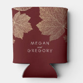 金ゴールド紅葉ブルグンディ素朴結婚ズ 缶クーラー (裏面)