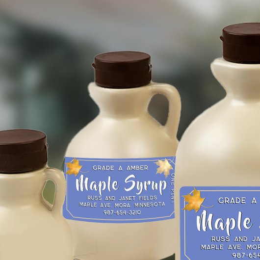 金ゴールド紅葉メープルシロップon Sky Blue Label ラベル