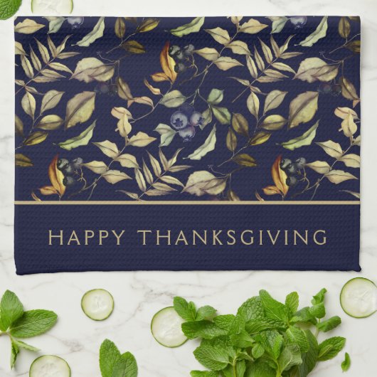 金ゴールド紅葉&ベリーカスタムズ キッチンタオル (折り畳み)