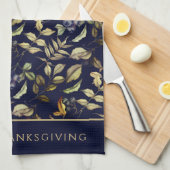 金ゴールド紅葉&ベリーカスタムズ キッチンタオル (四つ折り)