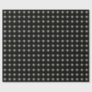 金ゴールド紋章ヴィンテージ蜂蜜ブラック  ラッピングペーパー
