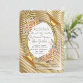 金ゴールド紙とエレガントバラ 招待状 (スタンド正面)