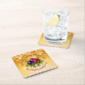 金ゴールド紙コースターに一致するクリスマスの名前を追加 ペーパーコースター (インサイチュ)