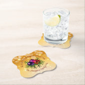 金ゴールド紙コースターに一致するクリスマスの名前を追加 ペーパーコースター (インサイチュ)