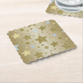 金ゴールド紙吹雪お祝いスクエアコースター ペーパーコースター (アングル)