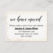 金ゴールド紙吹雪とスクリプト私たちはハンドアウトカードを移動した 名刺 (正面)