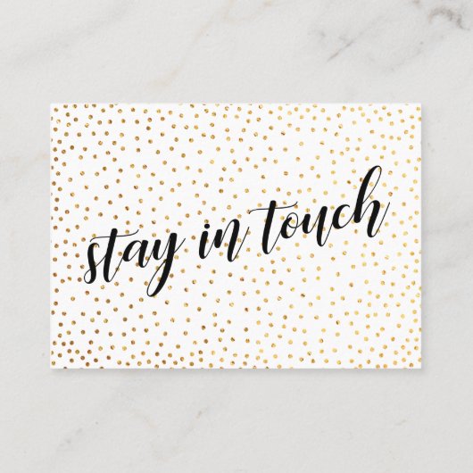 金ゴールド紙吹雪とスクリプト私たちはハンドアウトカードを移動した 名刺 (裏面)