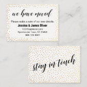 金ゴールド紙吹雪とスクリプト私たちはハンドアウトカードを移動した 名刺 (正面/裏面)