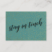 金ゴールド紙吹雪とティール(緑がかった色)私たちはハンドアウトカードを移動した 名刺 (裏面)