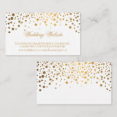 金ゴールド紙吹雪とホワイト結婚のウェブサイト エンクロージャーカード (正面/裏面)