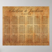 金ゴールド紙吹雪とヴィンテージグランジ-18シーティングチャート ポスター (正面)