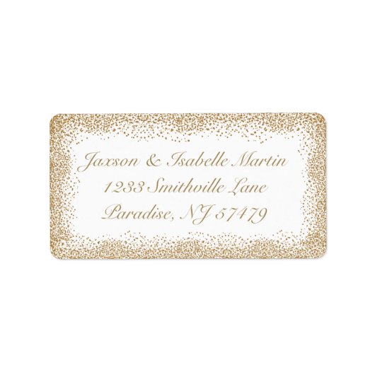 金ゴールド紙吹雪と白 ラベル (正面)