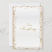 金ゴールド紙吹雪と白 招待状 (裏面)