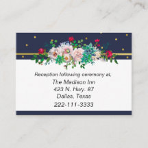 金ゴールド紙吹雪と花結婚の囲いカード