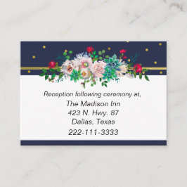 金ゴールド紙吹雪と花結婚の囲いカード エンクロージャーカード