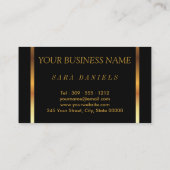 金ゴールド紙吹雪と赤い唇を持つ美容用インジェクタ 名刺 (裏面)