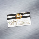 金ゴールド紙吹雪と金ゴールドリップ – メイクアップアーティスト マグネット名刺 (インサイチュ)