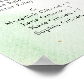 金ゴールド紙吹雪のアルファベット順の座席表 ポスター (角)