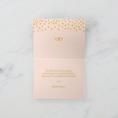 金ゴールド紙吹雪のバラ結婚金ゴールド サンキューカード (内部)