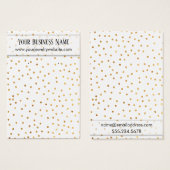 金ゴールド紙吹雪のホワイトイヤリングホルダー表示カード (正面&裏面)