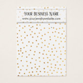 金ゴールド紙吹雪のホワイトイヤリングホルダー表示カード (正面)