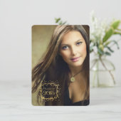 金ゴールド紙吹雪の卒業発表 招待状 (スタンド正面)