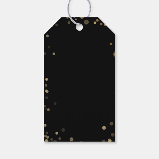 金ゴールド紙吹雪の新年への応援 ギフトタグ (裏面)