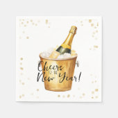 金ゴールド紙吹雪の新年への応援 スタンダードカクテルナプキン (正面)