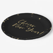 金ゴールド紙吹雪の新年への応援 ペーパープレート (アングル)